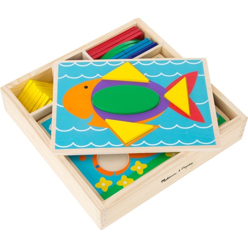 Melissa & Doug Beginner Pattern Blocks - Theme/Subject: Learning - Skill Learning: Creativity, Color Matching, Shape, Geometry - 2-4 Year - 15 Pieces