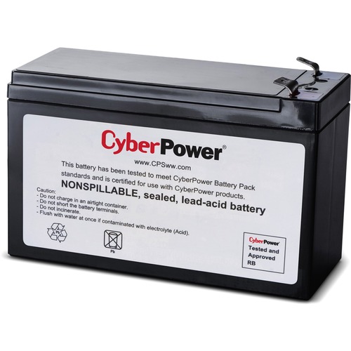CyberPower RB1280 Replacement Battery Cartridge - 1 X 12 V / 8 Ah Sealed Lead-Acid Battery, 18MO Warranty