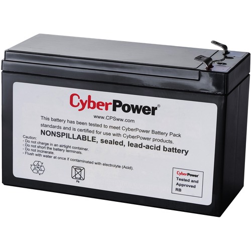 CyberPower RB1290 Replacement Battery Cartridge - 1 X 12 V / 9 Ah Sealed Lead-Acid Battery, 18MO Warranty