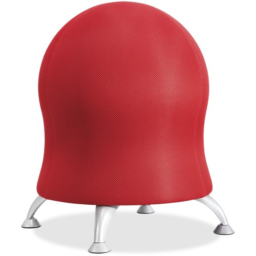 Safco Zenergy Ball Chair - Polyester Seat - Four-legged Base - Crimson Red - Polyvinyl Chloride (PVC), Polypropylene, Steel - 1 Each - Strength/Sports Training Equipment - SAF4750CI