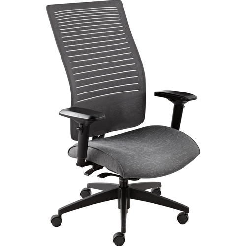 Global Loover High Back Synchro Tilter - Fabric Seat - 5-star Base - 1 Each - High Back - GLB26618UR21CX15