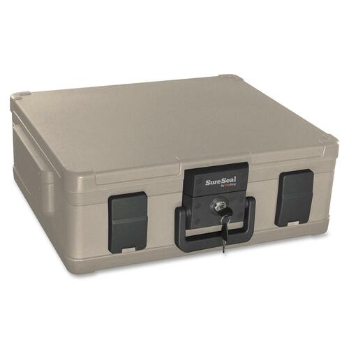 FireKing SureSeal .38cu ft. Media Fire File Chest - Internal Dimensions: 14.80" Width x 12" Depth x 3.80" Height - External Dimensions: 19.9" Width x 17" Depth x 7.3" Height - 2.84 gal - Key Lock, Latch Lock Closure - Taupe - For Envelope, Document, Flash