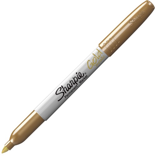 Sharpie Metallic Permanent Markers - Fine Marker Point - Gold Alcohol Based Ink - 1 Dozen