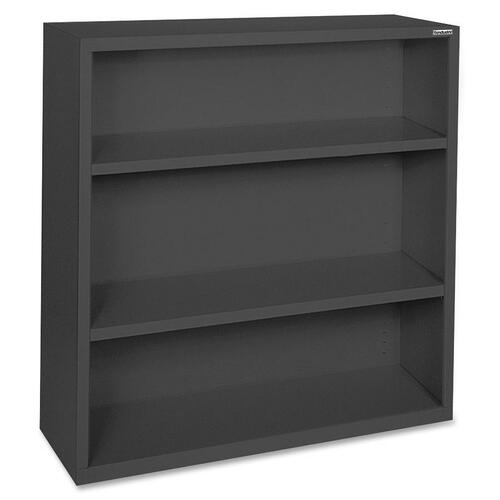 Lorell Fortress Series Bookcases - 34.5" x 13" x 42" - 3 x Shelf(ves) - Black - Powder Coated - Steel - Recycled - Metal Bookcases - LLR41285