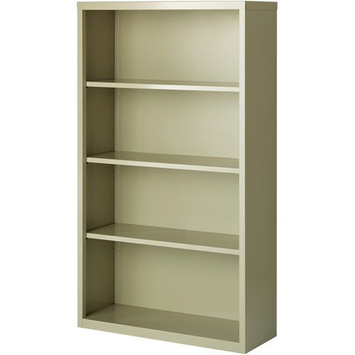 Lorell Fortress Series Bookcase - 34.5" x 13" x 60" - 4 x Shelf(ves) - Putty - Powder Coated - Steel - Recycled