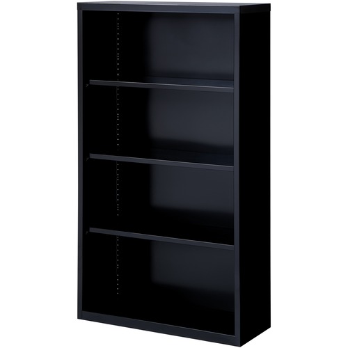Lorell Fortress Series Bookcase - 34.5" x 13" x 60" - 4 x Shelf(ves) - Black - Powder Coated - Steel - Recycled