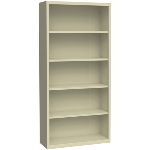 Lorell Fortress Series Bookcases - 34.5" x 13" x 72" - 6 x Shelf(ves) - Putty - Powder Coated - Steel - Recycled - Metal Bookcases - LLR41290