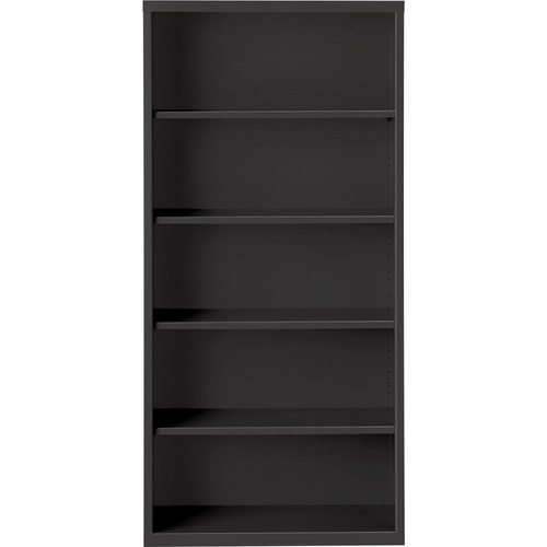 Lorell Fortress Series Bookcase - 34.5" x 13" x 72" - 5 x Shelf(ves) - Black - Powder Coated - Steel - Recycled