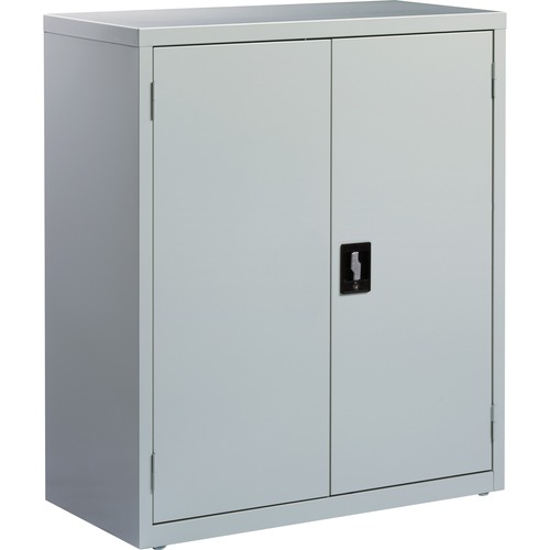 Lorell Fortress Series Storage Cabinet - 18" x 36" x 42" - 3 x Shelf(ves) - Recessed Locking Handle, Hinged Door, Durable, Sturdy, Adjustable Shelf - Light Gray - Powder Coated - Steel - Recycled