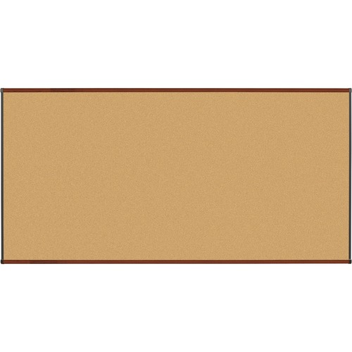 Lorell Bulletin Board - 96" (2438.40 mm) Height x 48" (1219.20 mm) Width - Natural Cork Surface - Self-healing, Durable - Mahogany Wood Frame - 1 Each - Bulletin Boards - LLR60642