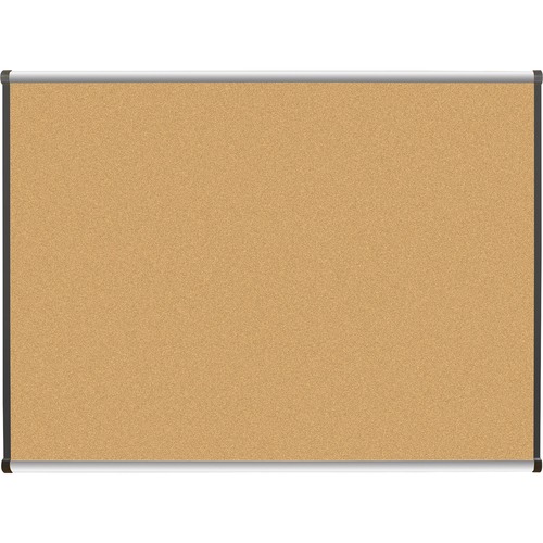 Lorell Satin-Finish Bulletin Board - 48" Height x 36" Width - Natural Cork Surface - Durable, Self-healing - Silver Anodized Aluminum Frame - 1 Each