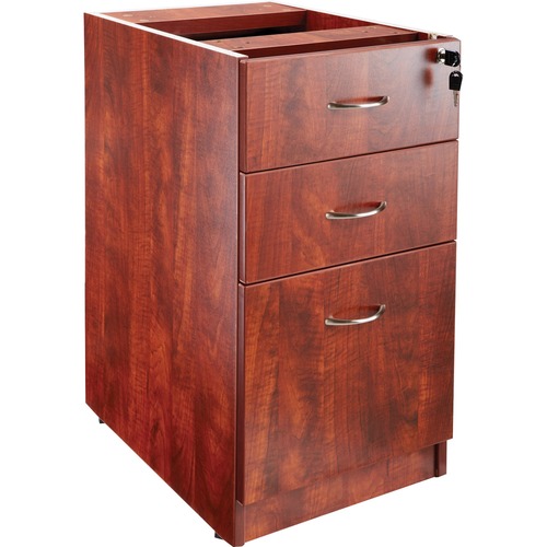 Lorell Essentials Hanging Fixed Pedestal - 3-Drawer - 15.5" x 21.9" x 28.5" - 3 x Box, File Drawer(s) - Finish: Laminate, Cherry