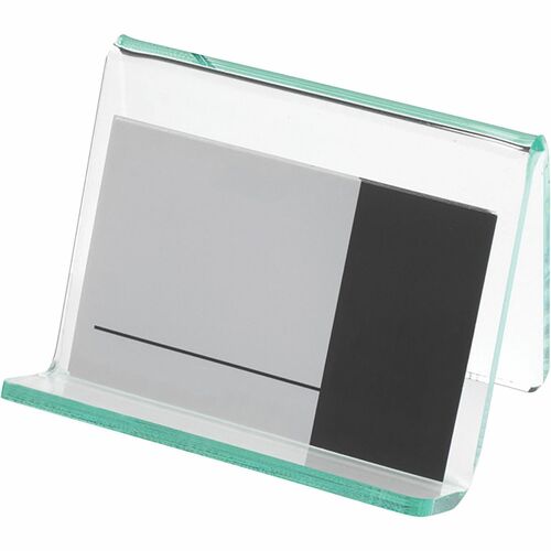 Lorell Business Card Holder - Acrylic - 1 Each - Green, Transparent