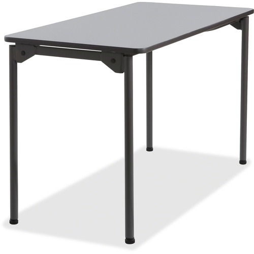 Iceberg Maxx Legroom Wood Folding Table - Melamine Rectangle Top - Four Leg Base - 4 Legs - 24" Table Top Width x 48" Table Top Depth x 0.75" Table Top Thickness - 29" Height - Gray - Particleboard Top Material - 1 Each