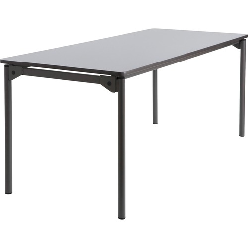 Iceberg Maxx Legroom Wood Folding Table - Melamine Rectangle Top - Four Leg Base - 4 Legs - 30" Table Top Width x 72" Table Top Depth x 0.75" Table Top Thickness - 29" Height - Gray - Particleboard Top Material - 1 Each