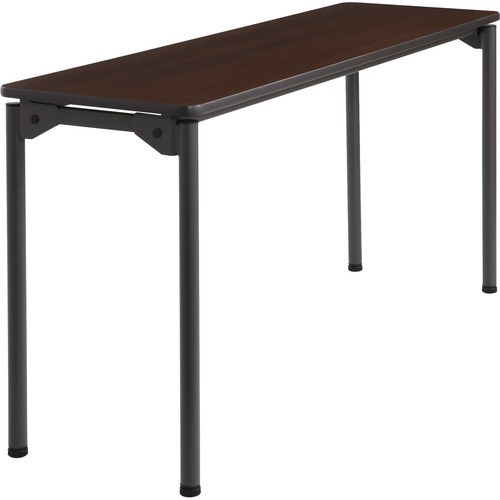 Iceberg Maxx Legroom Wood Folding Table - Melamine Rectangle Top - Four Leg Base - 4 Legs x 18" Table Top Width x 60" Table Top Depth x 0.8" Table Top Thickness - 29" Height - Walnut - Folding Tables - ICE65874