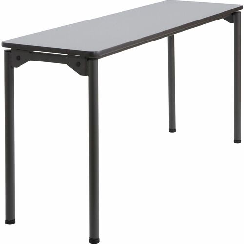 Iceberg Maxx Legroom Wood Folding Table - Melamine Rectangle Top - Four Leg Base - 4 Legs - 18" Table Top Width x 60" Table Top Depth x 0.75" Table Top Thickness - 29" Height - Gray - Particleboard Top Material - 1 Each