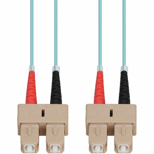 AddOn 4m Laser-Optomized Multi-Mode fiber (LOMM) Duplex SC/SC OM4 Aqua Patch Cable - 13.1 ft Fiber Optic Network Cable for Network Device - First End: 2 x SC Network - Male - Second End: 2 x SC Network - Male - Patch Cable - OFNR, Riser, LSZH - Aqua - 1