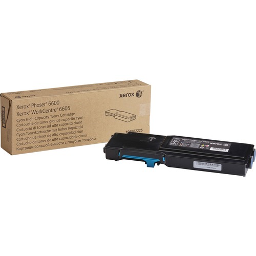 Xerox Original Toner Cartridge - Laser - High Yield - 6000 Pages - Cyan - 1 Each - Laser Toner Cartridges - XER106R02225