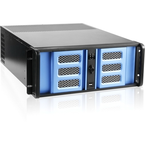 iStarUSA 4U Compact Stylish Rackmount Chassis - Rack-mountable - Blue, Black - Aluminum, Steel - 4U - 7 x Bay - 2 x Fan(s) Installed - ATX, Micro ATX Motherboard Supported - 3 x Fan(s) Supported - 4 x External 5.25" Bay - 1 x External 3.5" Bay - 2 x Inter