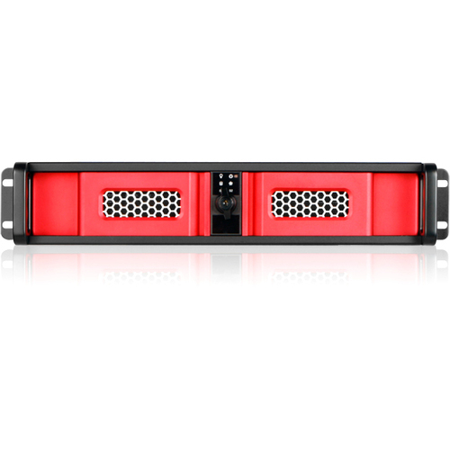 iStarUSA 2U Compact Stylish Rackmount Chassis - Rack-mountable - Black, Red - Aluminum Alloy, Zinc-coated Steel - 2U - 4 x Bay - 1 x Fan(s) Installed - ATX, Micro ATX Motherboard Supported - 2 x Fan(s) Supported - 2 x External 5.25" Bay - 2 x External 3.5