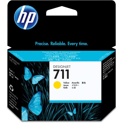 HP 711 (CZ132A) Original Ink Cartridge - Single Pack - Inkjet - Yellow - 1 Each