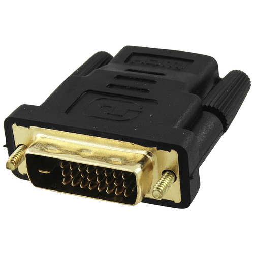 4XEM DVI-D Male To HDMI Female Adapter - 1 x 25-pin DVI-D Digital Video Male - 1 x 19-pin HDMI Digital Audio/Video Female - 1920 x 1200 Supported - Nickel, Gold Connector - Black - 1