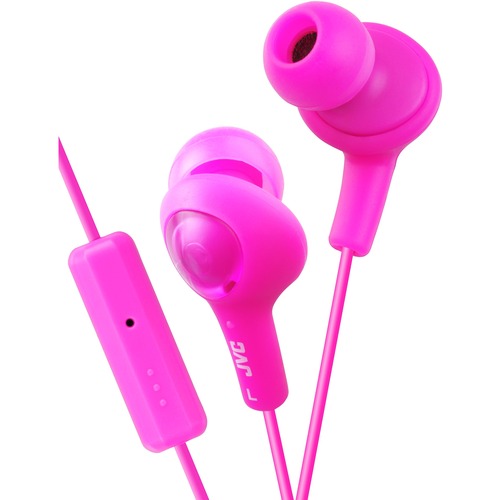 JVC Gumy Plus Earset - Stereo - Mini-phone (3.5mm) - Wired - 16 Ohm - 10 Hz - 20 kHz - Earbud - Binaural - In-ear - 3.28 ft Cable - Pink
