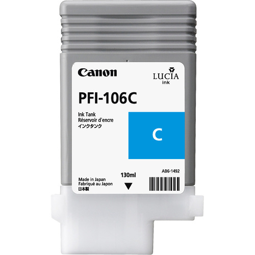 Canon Lucia EX PFI-106C Original Inkjet Ink Cartridge - Cyan Pack - Inkjet