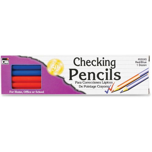 CLI Checking Pencils - Red, Blue Lead - 1 / Box