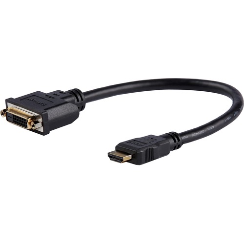 StarTech.com 8in HDMI® to DVI-D Video Cable Adapter - HDMI Male to DVI Female - Connect a DVI-D device to an HDMI-enabled device using a standard HDMI cable - hdmi male to dvi female cable - hdmi male to dvi female adapter - hdmi to dvi dongle -hdmi t - AV Cables - STCHDDVIMF8IN