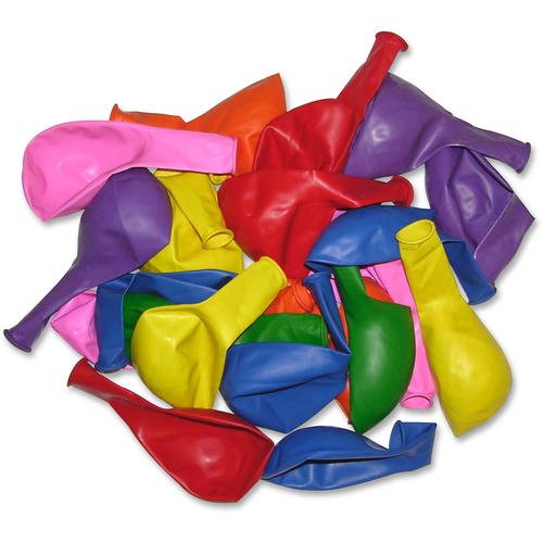 Tatco Helium-quality Latex Balloons - 12" Diameter - Assorted - Latex - 100 / Pack