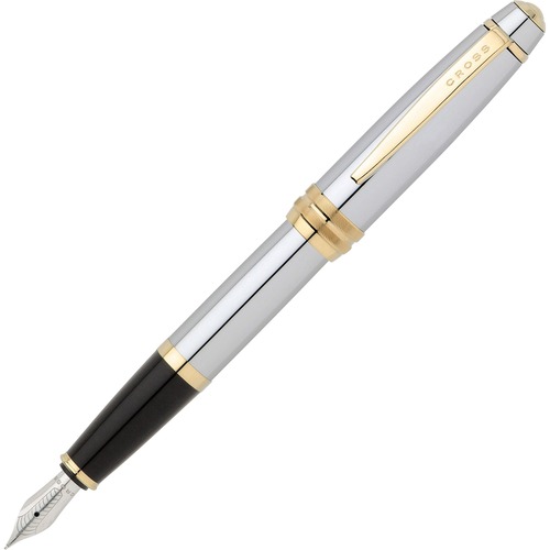 Cross Bailey Collection Executive-style Fountain Pen - Chrome - Chrome Barrel - 1 Each