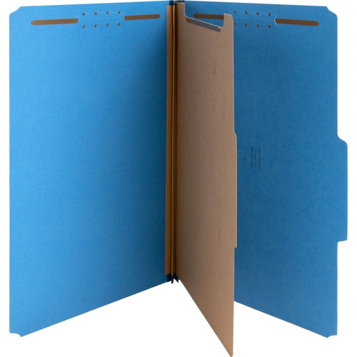 Nature Saver 2/5 Tab Cut Legal Recycled Classification Folder - 8 1/2" x 14" - 2" Fastener Capacity for Folder, 2" Fastener Capacity, 2" Fastener Capacity - Top Tab Location - Right of Center Tab Position - 1 Divider(s) - Dark Blue - 100% Recycled - 10 /  = NATSP17221