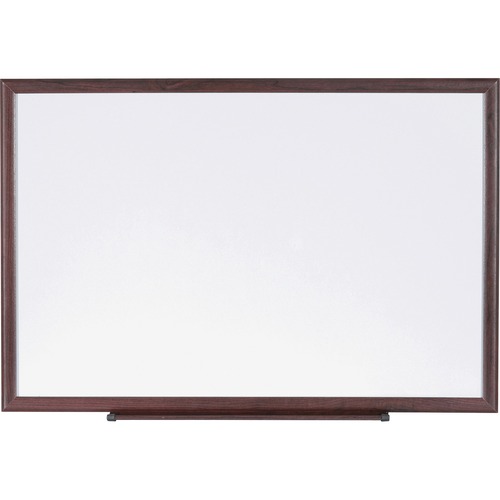 Lorell Wood Frame Dry-Erase Marker Boards - 48" (4 ft) Width x 36" (3 ft) Height - White Melamine Surface - Brown Wood Frame - 1 Each