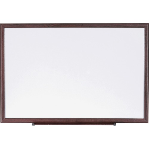 Lorell Wood Frame Dry-Erase Marker Boards - 72" (6 ft) Width x 48" (4 ft) Height - White Melamine Surface - Brown Wood Frame - 1 Each
