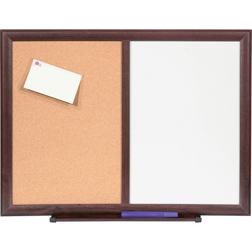 Picture of Lorell Dry-erase Mahogany Frame Cork Combo Boards