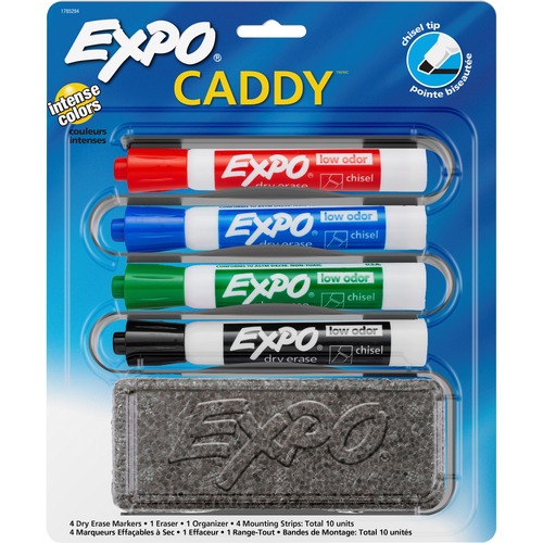 Expo Dry Erase Chisel Tip Markers - Chisel Marker Point Style - Black - 4 /  Pack - R&A Office Supplies