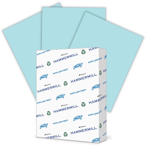 Hammermill Colors Recycled Copy Paper - Letter - 8 1/2" x 11" - 24 lb Basis Weight - Blue - 500 / Ream - SFI - Jam-free, Acid-free