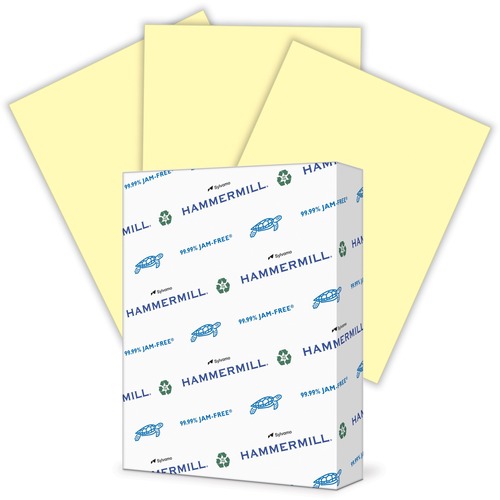 Hammermill Colors Recycled Copy Paper - 96 Brightness - Letter - 8 1/2" x 11" - 24 lb Basis Weight - Canary - 500 / Ream - SFI - Jam-free, Acid-free