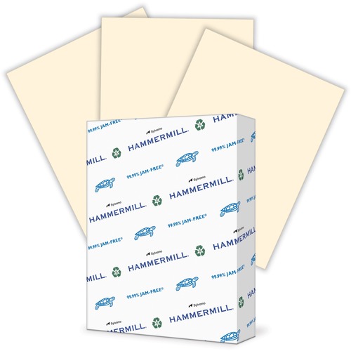 Hammermill Colors Recycled Copy Paper - 96 Brightness - Letter - 8 1/2" x 11" - 24 lb Basis Weight - Ivory - 500 / Ream - SFI - Jam-free, Acid-free