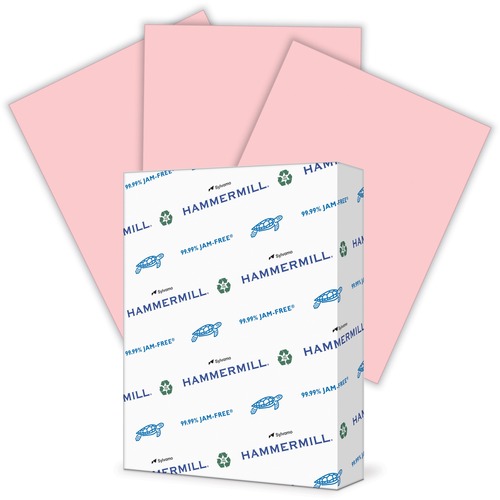 Hammermill Colors Recycled Copy Paper - Letter - 8 1/2" x 11" - 24 lb Basis Weight - Pink - 500 / Ream - SFI - Jam-free, Acid-free
