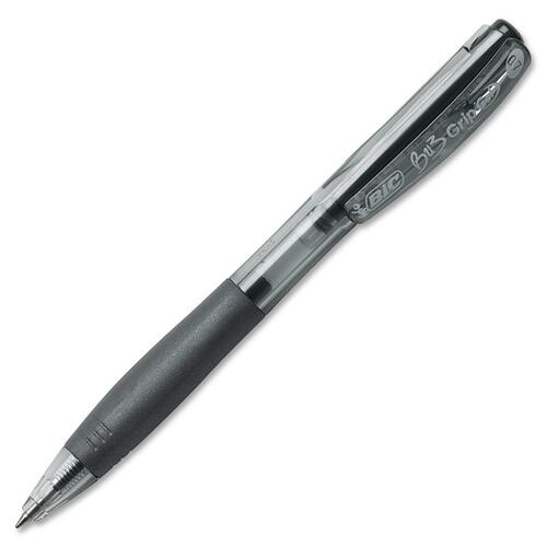 BIC BU3 Nonrefillable Gel Pens - Medium Pen Point - 0.7 mm Pen Point Size - Retractable - Black Gel-based Ink - Black Barrel - 1 Dozen