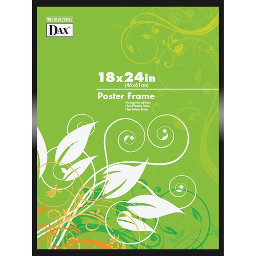 DAX Metal Poster Frames - Holds 18" x 24" Insert - Shatter Proof - 1 Each - Metal, Plastic - Black - Frames - DAXN1894W1T