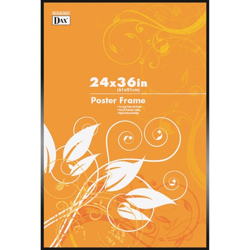 DAX Metal Poster Frames - Holds 24" x 36" Insert - Shatter Proof - 1 Each - Metal, Plastic - Black - Frames - DAXN1894U1T