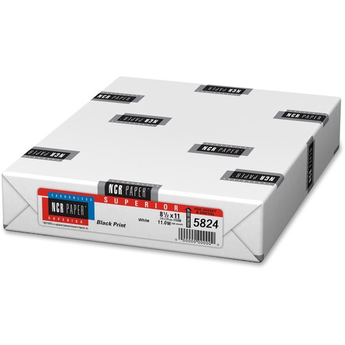 NCR Paper CFB Superior Carbonless Sheets - White - 92 Brightness - Letter - 8 1/2" x 11" - 22 lb Basis Weight - 500 / Pack - Carbonless - White