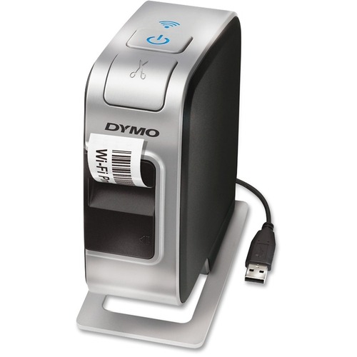 Dymo LabelManager PnP Desktop Thermal Transfer Printer - Monochrome - Label Print - USB - Wireless LAN - Battery Included - With Cutter - Silver, Black - 300 dpi - 0.25" , 0.37" , 0.50" Width - 0.50" Label Width
