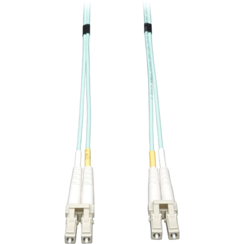 Tripp Lite 35M 10Gb Duplex Multimode 50/125 OM3 Fiber Cable LC/LC Aqua 115' - LSZH Fiber Patch Cable, (LC/LC) - Aqua, 35M (115-ft.)