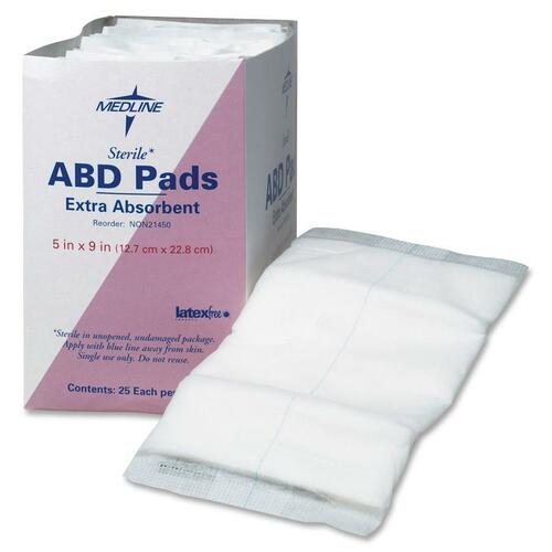 Medline Sterile Multi-Trauma Abdominal Pads - 10" x 30" - 50/Carton