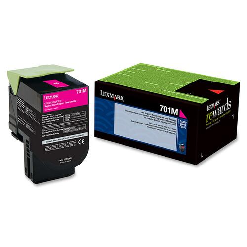 Lexmark Unison 701M Toner Cartridge - Laser - Standard Yield - 1000 Pages - Magenta - 1 Each - Ink Cartridges & Printheads - LEX70C10M0